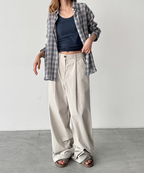 CANAL JEAN(キャナルジーン)の「El mar ボイルコットンチェックシャツ(シャツ/ブラウス・レディース・ネイビー・ONE SIZE)」の4枚目の写真
