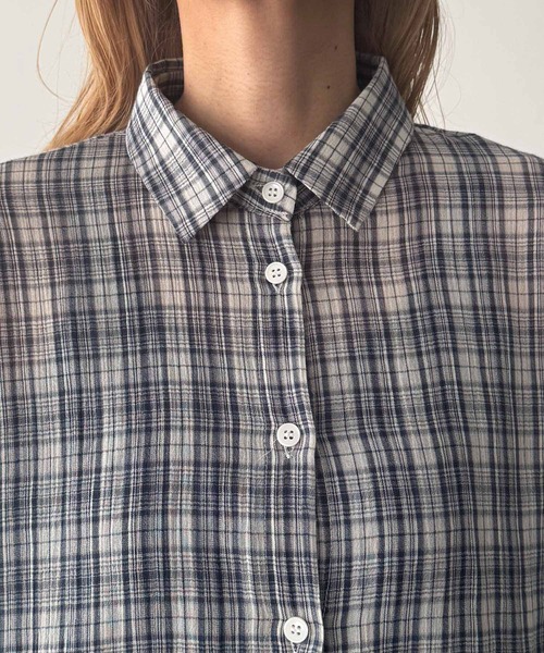 CANAL JEAN(キャナルジーン)の「El mar ボイルコットンチェックシャツ(シャツ/ブラウス・レディース・ネイビー・ONE SIZE)」の8枚目の写真