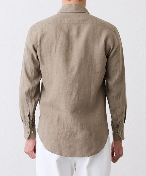 S.ESSENTIALS(エスエッセンシャルズ)の「リネンワンピースカラーシャツ(シャツ/ブラウス・メンズ・ダークネイビー・40/41)」の7枚目の写真