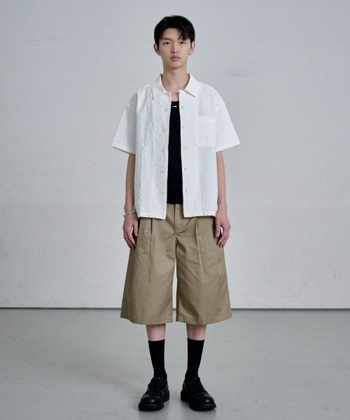 THE CLE(ザクレ)の「COTTON WIDE SHORTS / コットンワイドショーツ(その他パンツ・メンズ・ベージュ/ブラック・SMALL/MEDIUM/LARGE)」の7枚目の写真