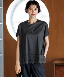 コットンフォルムレースコンビ カットソー