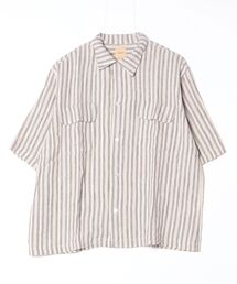 Sanca（サンカ）の「【Sanca】サンカ/  LINEN STRIPE LOOP COLLAR SHIRTS（シャツ/ブラウス）」