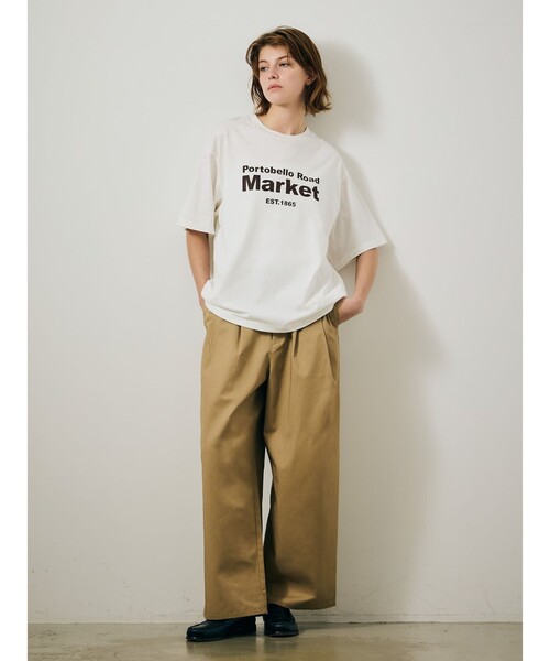 MARMARMAR(マーマーマー)の「MARMARMAR プリントTシャツ(market)(Tシャツ/カットソー・レディース・ブラック/ブラウン・FREE)」の1枚目の写真