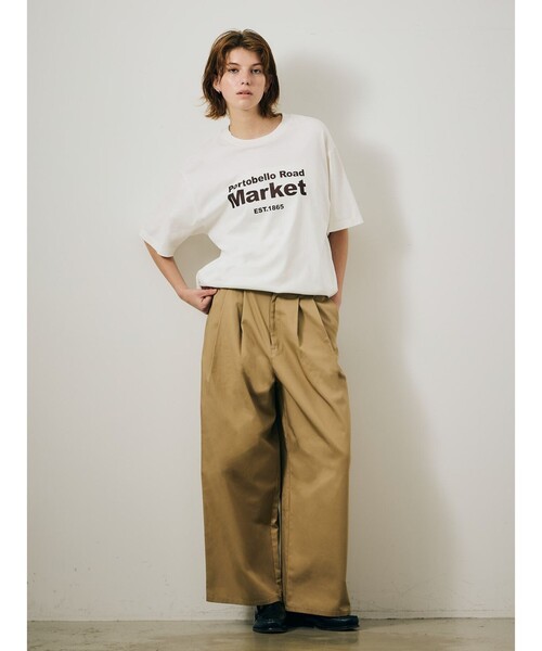 MARMARMAR(マーマーマー)の「MARMARMAR プリントTシャツ(market)(Tシャツ/カットソー・レディース・ブラック/ブラウン・FREE)」の6枚目の写真