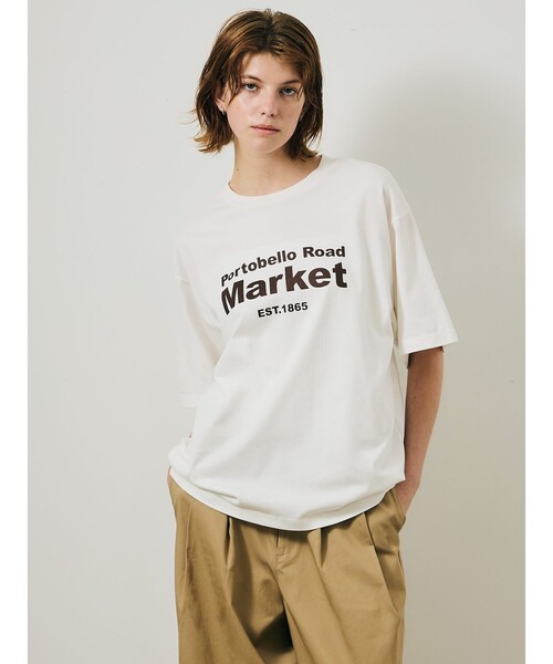MARMARMAR(マーマーマー)の「MARMARMAR プリントTシャツ(market)(Tシャツ/カットソー・レディース・ブラック/ブラウン・FREE)」の9枚目の写真