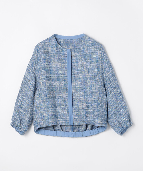 K.T KIYOKO TAKASE(キヨコタカセ)の「〔 TALLサイズ 〕Like Denimツイード ブルゾン(ブルゾン・レディース・ブルー系その他・15号)」の2枚目の写真