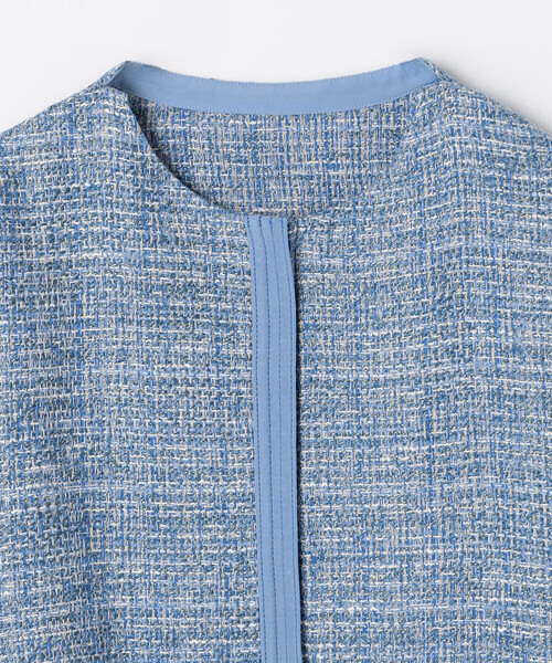 K.T KIYOKO TAKASE(キヨコタカセ)の「〔 TALLサイズ 〕Like Denimツイード ブルゾン(ブルゾン・レディース・ブルー系その他・15号)」の4枚目の写真