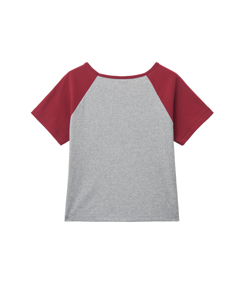 RENSE(レンセ)の「Raglan Color Block Logo Tee Red(Tシャツ/カットソー・レディース・その他・OS)」の4枚目の写真