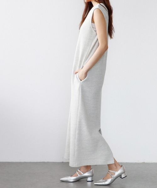 Jines(ジネス)の「ニットライクIラインワンピース(ワンピース・レディース・グレー/ライトグレー/ブラック・38)」の21枚目の写真