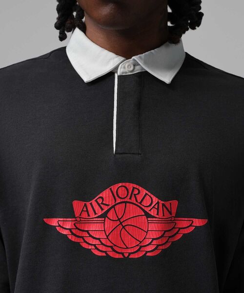 JORDAN BRAND(ジョーダンブランド)の「ジョーダン フライト エッセンシャル メンズ ラグビー トップス / Jordan Flight Essentials Men's Rugby Top IM9148-010 Black(ポロシャツ・メンズ・ブラック・XL/2XL/S/M/L)」の4枚目の写真