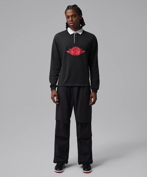 JORDAN BRAND(ジョーダンブランド)の「ジョーダン フライト エッセンシャル メンズ ラグビー トップス / Jordan Flight Essentials Men's Rugby Top IM9148-010 Black(ポロシャツ・メンズ・ブラック・XL/2XL/S/M/L)」の6枚目の写真