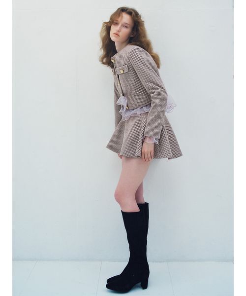 SNIDEL(スナイデル)の「【セットアップ対応】ロー切替フレアスカショーパン(その他パンツ・レディース・ブラック/ブラウン/チェック・0/1)」の19枚目の写真