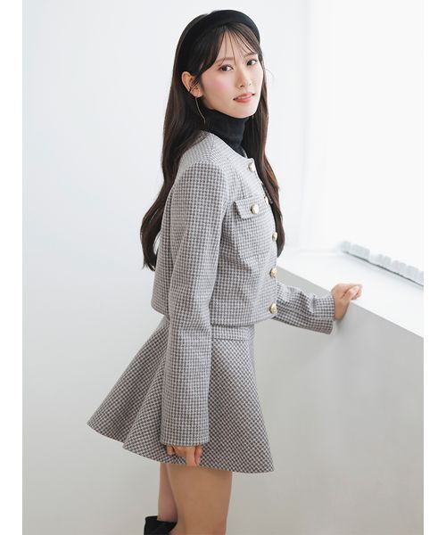 SNIDEL(スナイデル)の「【セットアップ対応】ロー切替フレアスカショーパン(その他パンツ・レディース・ブラック/ブラウン/チェック・0/1)」の21枚目の写真