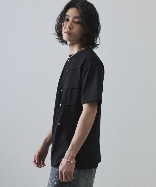 Shoowtime(ショウタイム)の「Asymmetrical Snap Button Waffle T-Shirt / アシンメトリースナップボタンワッフルTシャツ(Tシャツ/カットソー・メンズ・ホワイト/ブラック・MEDIUM/LARGE/X-LARGE)」の8枚目の写真