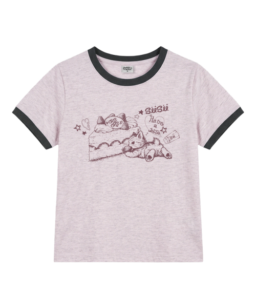 PAGESIISII(ページシシ)の「ヴィンテージキャットプリンティングリング半袖Tシャツメランジブルー(Tシャツ/カットソー・レディース・その他・MEDIUM)」の3枚目の写真