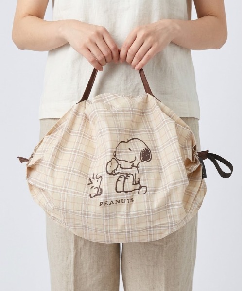 PEANUTS(ピーナッツ)の「PEANUTS/ピーナッツ スヌーピー Shupatto シュパットバッグ S(エコバッグ/サブバッグ・レディース・ネイビー/グレー/ベージュ・ONE SIZE)」の1枚目の写真