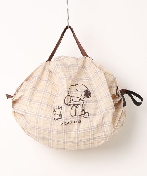 PEANUTS(ピーナッツ)の「PEANUTS/ピーナッツ スヌーピー Shupatto シュパットバッグ S(エコバッグ/サブバッグ・レディース・ネイビー/グレー/ベージュ・ONE SIZE)」の9枚目の写真