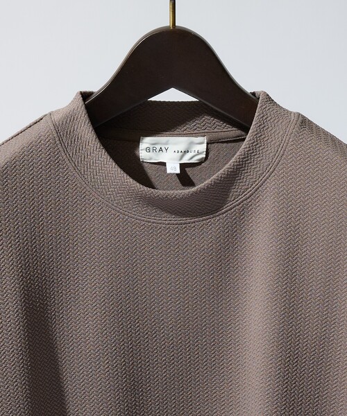 ABAHOUSE GRAY(アバハウスグレイ)の「【ヘリンボーン柄】ジャガード モックネック 半袖 Tシャツ(Tシャツ/カットソー・メンズ・ホワイト/ブラック/グレイッシュベージュ/ブラウン・46/48)」の17枚目の写真