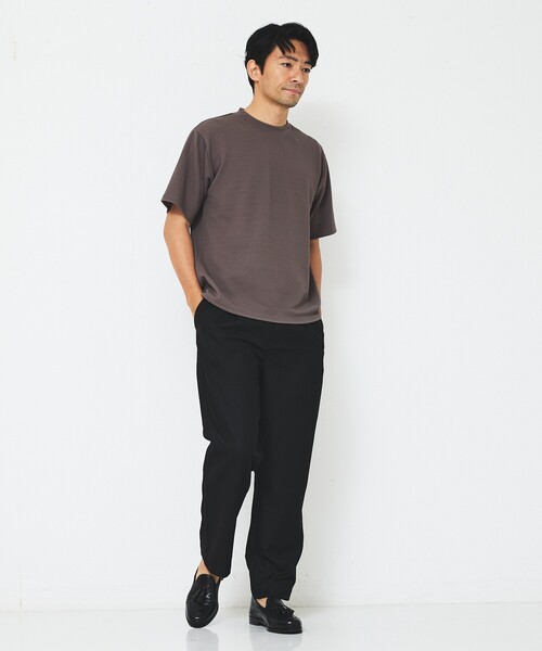 ABAHOUSE GRAY(アバハウスグレイ)の「【ヘリンボーン柄】ジャガード モックネック 半袖 Tシャツ(Tシャツ/カットソー・メンズ・ホワイト/ブラック/グレイッシュベージュ/ブラウン・46/48)」の18枚目の写真