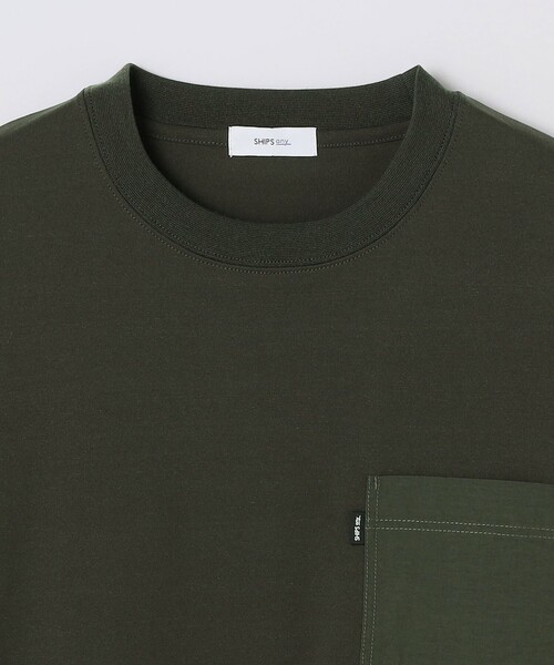 SHIPS any(シップス エニィ)の「【WEB限定】〈洗濯機可能〉リラックス ナイロンポケット クルーネック Tシャツ(ロンT)◇(Tシャツ/カットソー・メンズ・ネイビー/オリーブ/ホワイト・LARGE/MEDIUM/SMALL/X-LARGE)」の11枚目の写真