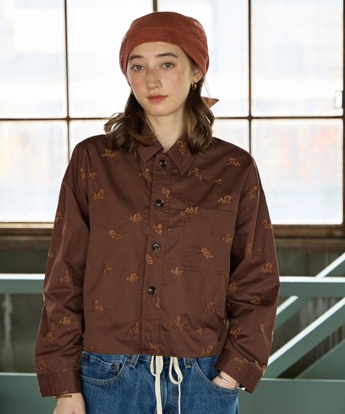 GEORGE'S(ジョージズ)の「刺繍ショートシャツジャケット(シャツ/ブラウス・レディース・ブラウン/ブルー/カーキ・FREE)」の7枚目の写真