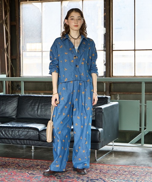 GEORGE'S(ジョージズ)の「刺繍ショートシャツジャケット(シャツ/ブラウス・レディース・ブラウン/ブルー/カーキ・FREE)」の19枚目の写真