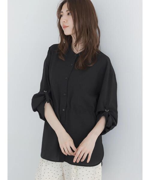 Te chichi(テチチ)の「【高通気】ドロストシャツ(セットアップ可)(シャツ/ブラウス・レディース・オフホワイト/イエロー/ブラック・F)」の2枚目の写真