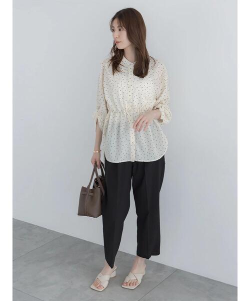 Te chichi(テチチ)の「【高通気】ドロストシャツ(セットアップ可)(シャツ/ブラウス・レディース・オフホワイト/イエロー/ブラック・F)」の13枚目の写真