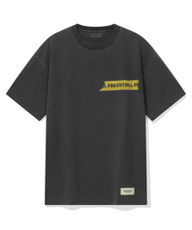 ヴィンテージテーピングワンポイントダイング半袖Tシャツ(ブラック)