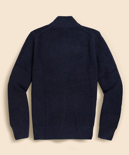 BROOKS BROTHERS(ブルックスブラザーズ)の「スーピマコットン イングリッシュリブ モックネックカーディガン(カーディガン/ボレロ・メンズ・ネイビー・MEDIUM/SMALL/LARGE)」の2枚目の写真