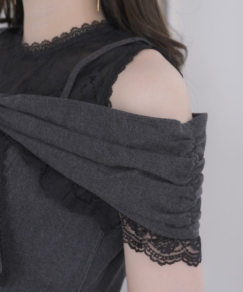 couture BY ROJITA(クチュールバイロジータ)の「【セットアップ対応】リボンオフショルトップス(その他トップス・レディース・ブラック/ピンクベージュ・FREE)」の18枚目の写真