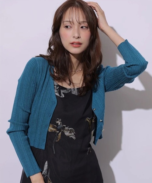 Mystrada（マイストラーダ）の「ランダムリブニットカーディガン（ニット/セーター・レディース・ホワイト/ブラウン/ブルー系その他/ボルドー/マスタード・38）」の4枚目の写真