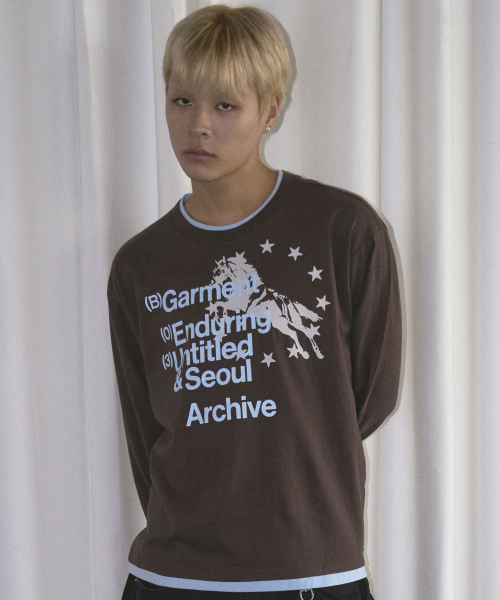 UNTITLED SEOUL(アンタイトル ソウル)の「アーカイブユニコーンレイヤードロングスリーブブラウン(Tシャツ/カットソー・レディース・その他・LARGE/MEDIUM/SMALL)」の4枚目の写真