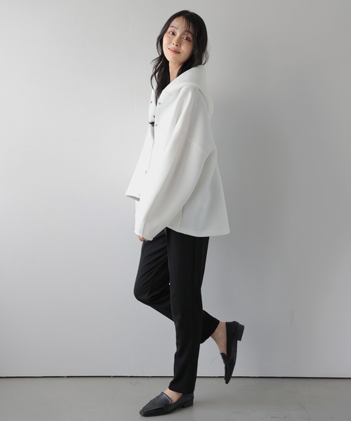 AMELY(エミリー)の「ダンボールニットパーカー/ショート丈/軽量(パーカー・レディース・グレー/ホワイト/ブラック・フリー)」の19枚目の写真