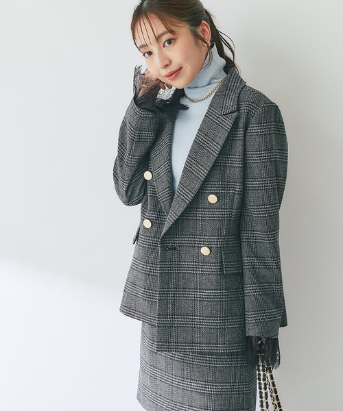 La boutique BonBon(ラブティックボンボン)の「【セットアップ可・トレンド先取り】袖口レース付きツイードジャケット(テーラードジャケット・レディース・チャコールグレー/グレー系その他・FREE)」の13枚目の写真