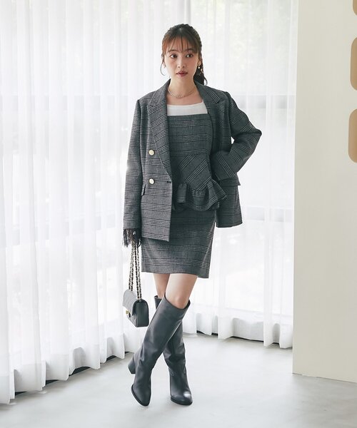 La boutique BonBon(ラブティックボンボン)の「【セットアップ可・トレンド先取り】袖口レース付きツイードジャケット(テーラードジャケット・レディース・チャコールグレー/グレー系その他・FREE)」の19枚目の写真