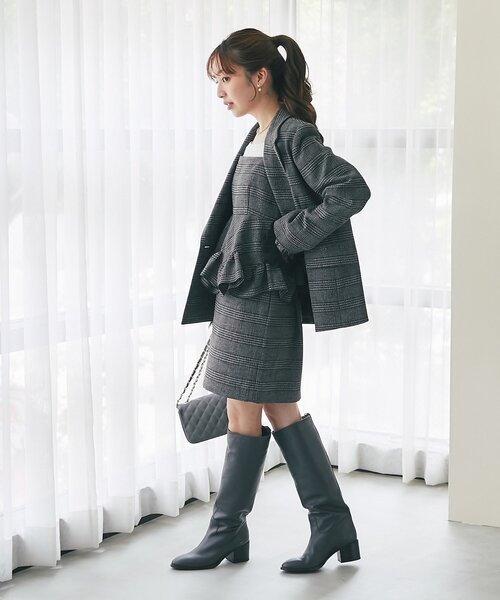 La boutique BonBon(ラブティックボンボン)の「【セットアップ可・トレンド先取り】袖口レース付きツイードジャケット(テーラードジャケット・レディース・チャコールグレー/グレー系その他・FREE)」の20枚目の写真