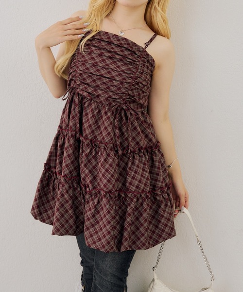 continuer de NICE CLAUP(コンティニューデナイスクラップ)の「ティアードバルーンチュニック(シャツ/ブラウス・レディース・レッド系その他/ブラック/ブラック系その他・FREE)」の4枚目の写真