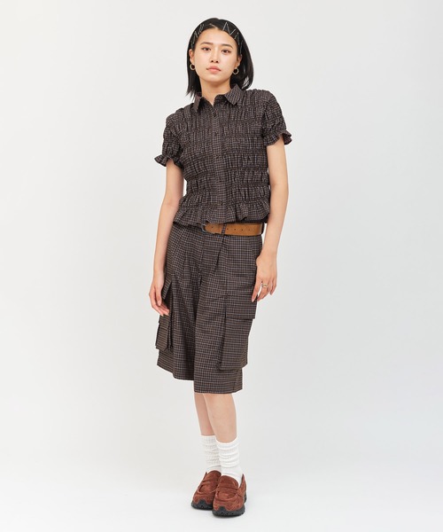 atmos pink(アトモスピンク)の「atmos pink Plaid Half Pants / アトモス ピンク プレイド パンツ(その他パンツ・レディース・ミント/ブラウン・M/S)」の12枚目の写真