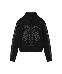 Gothic Jacquard Knit Zip-Up (Black)