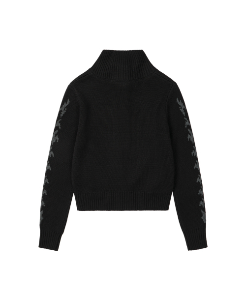 AAKAM（アーカム）の「Gothic Jacquard Knit Zip-Up (Black)（ニット/セーター・レディース・その他・1/2）」の2枚目の写真