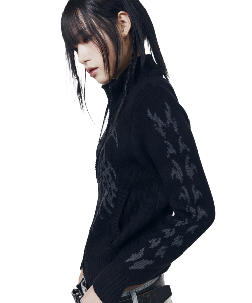 AAKAM（アーカム）の「Gothic Jacquard Knit Zip-Up (Black)（ニット/セーター・レディース・その他・1/2）」の5枚目の写真