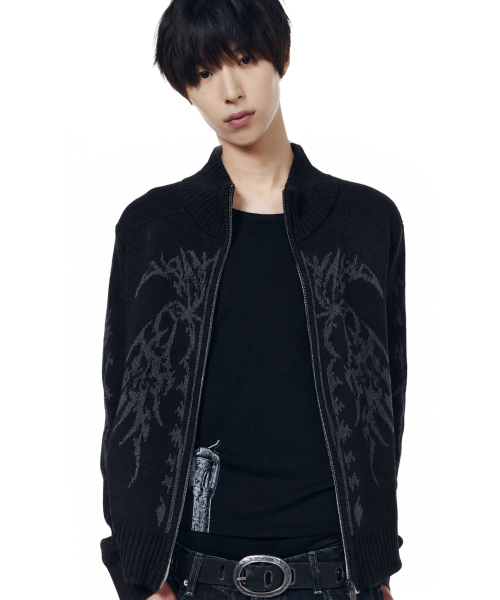 AAKAM（アーカム）の「Gothic Jacquard Knit Zip-Up (Black)（ニット/セーター・レディース・その他・1/2）」の9枚目の写真