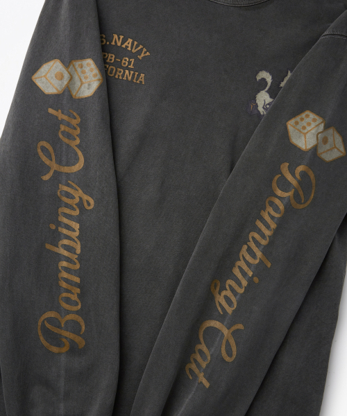 OUTSTANDING(アウトスタンディング)の「MIL SERIES LONG SLEEVE(BOMBING CAT)_PIGMENT CHARCOAL(Tシャツ/カットソー・メンズ・その他・MEDIUM/LARGE/X-LARGE)」の7枚目の写真