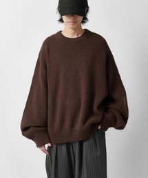 【Neucon】VOLUME CROPPED CREW KNIT / 畦編みボリュームクロップドクルーネックニット