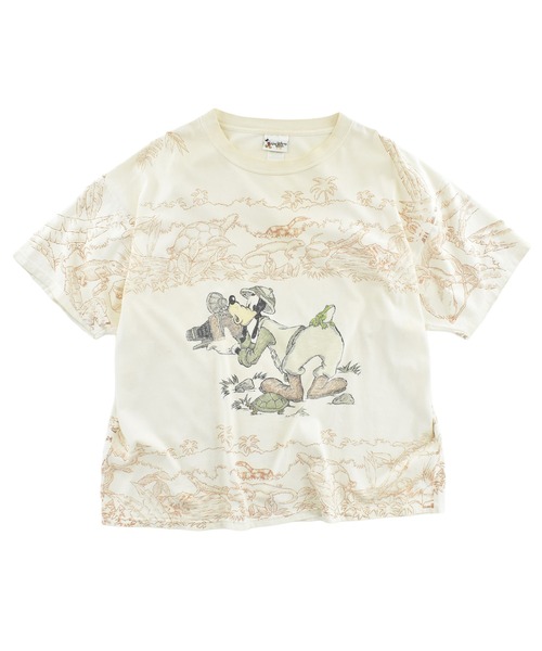 LABORATORY R(ラボラトリーアール)の「【USED】90’s Disney “Goofy” AOP キャラクター Tシャツ USA製(Tシャツ/カットソー・メンズ・ベージュ・XX-LARGE)」の1枚目の写真