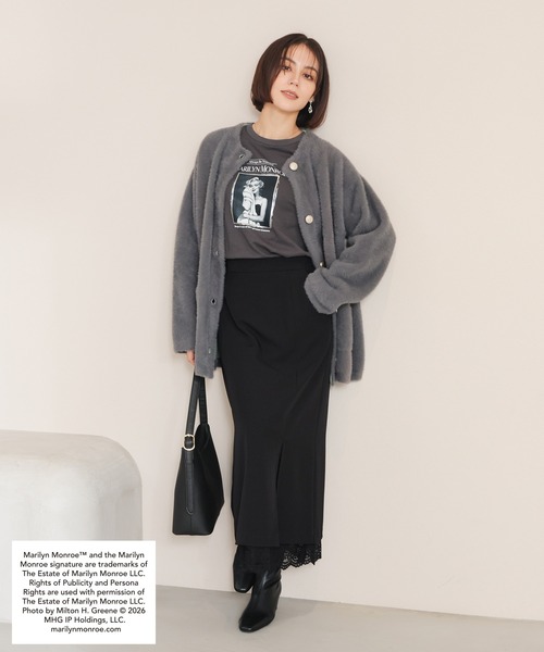 GLACIER lusso(グラシアルッソ)の「マリリン・モンロー/Tシャツ(Tシャツ/カットソー・レディース・スミクロ/ホワイト×ピンク/ホワイト×ブルー・L/LL/M/S)」の8枚目の写真