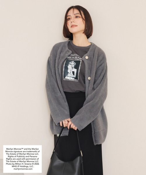 GLACIER lusso(グラシアルッソ)の「マリリン・モンロー/Tシャツ(Tシャツ/カットソー・レディース・スミクロ/ホワイト×ピンク/ホワイト×ブルー・L/LL/M/S)」の9枚目の写真