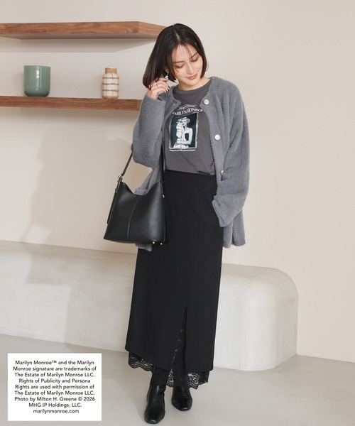 GLACIER lusso(グラシアルッソ)の「マリリン・モンロー/Tシャツ(Tシャツ/カットソー・レディース・スミクロ/ホワイト×ピンク/ホワイト×ブルー・L/LL/M/S)」の10枚目の写真