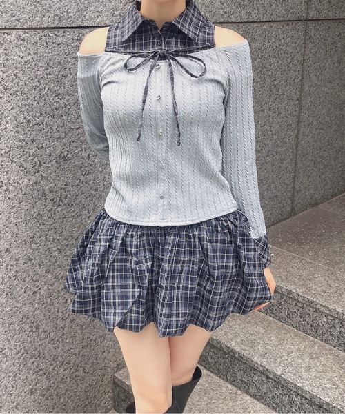 one way(ワンウェイ)の「リボンシャツドッキングカットソー(Tシャツ/カットソー・レディース・オフホワイト・FREE)」の21枚目の写真